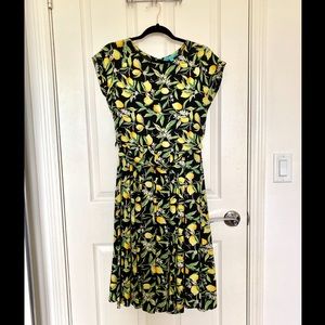 Lemon Printed Midi Dress Fever London